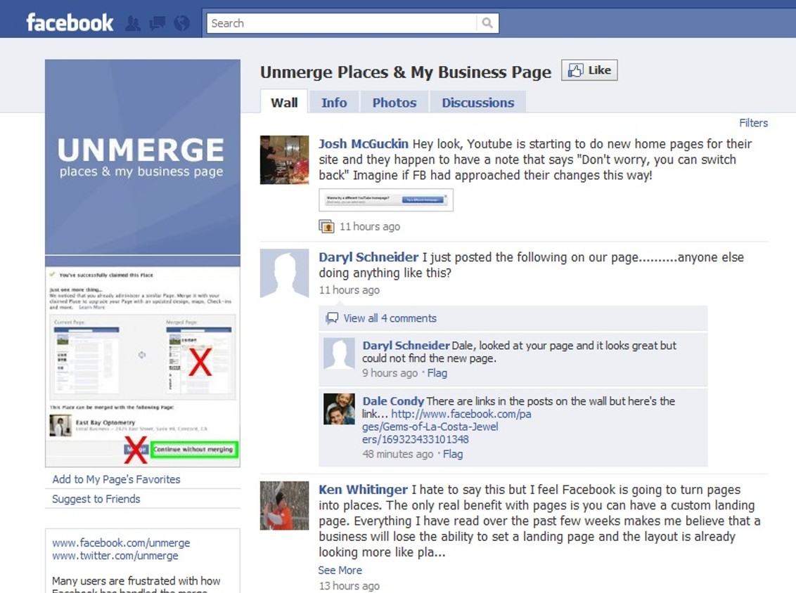 Don T Merge Your Facebook Page And Places Page